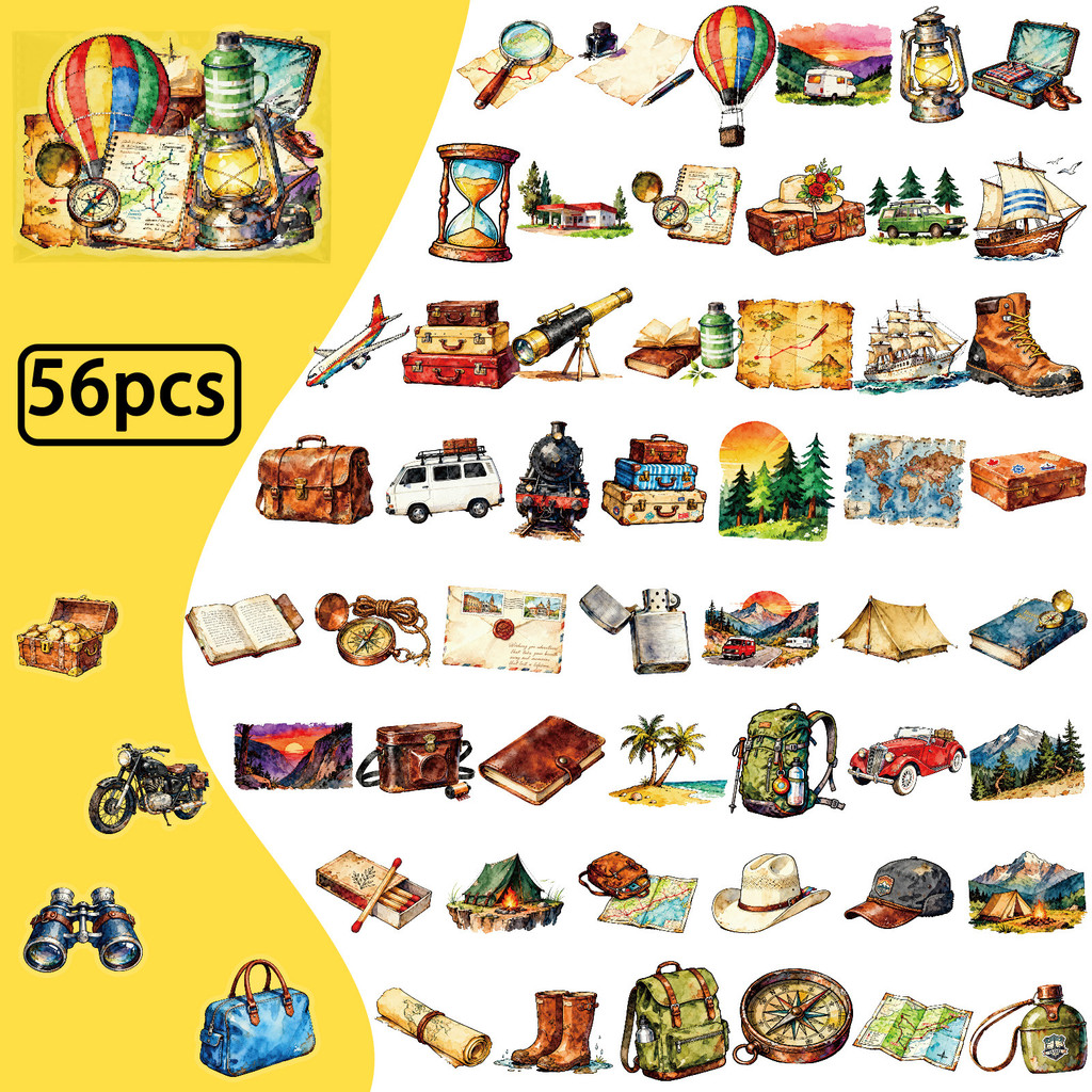 Outdoor Adventure Store - 56 stuks reis- en outdoor PET-stickers