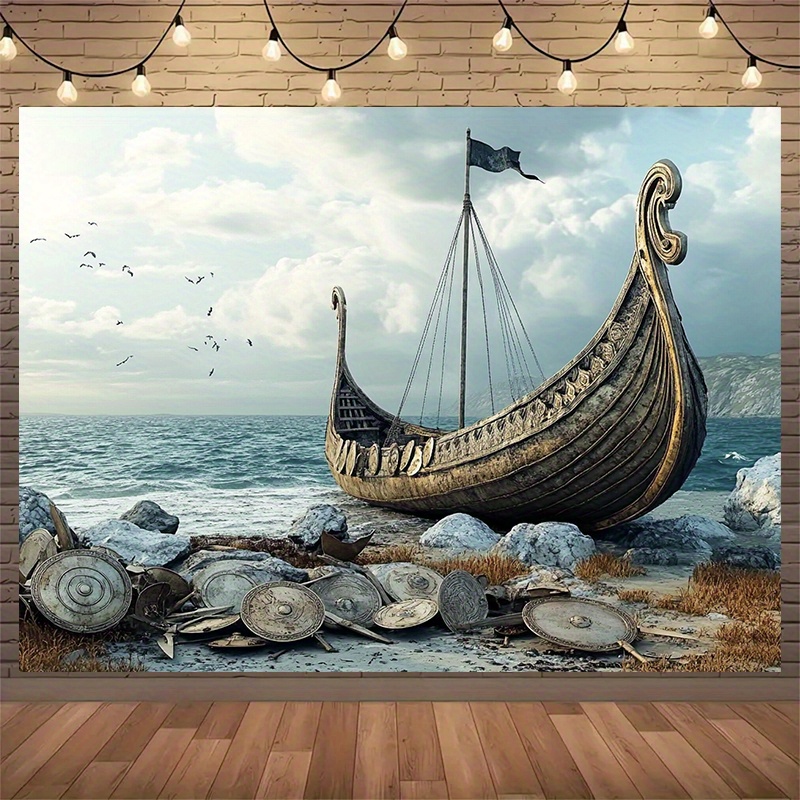 Outdoor Adventure Background - Grote Viking-avonturenfotografieachtergronden en feestbanners - polyester