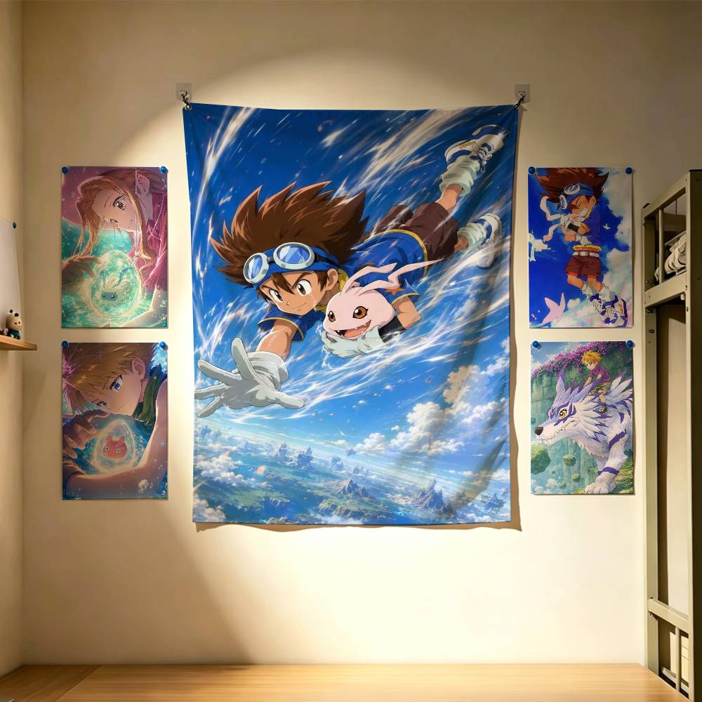 Outdoor Adventure Background - Leuke Digimon Adventure-vlaggen muurhangende achtergrondkunstbanner voor