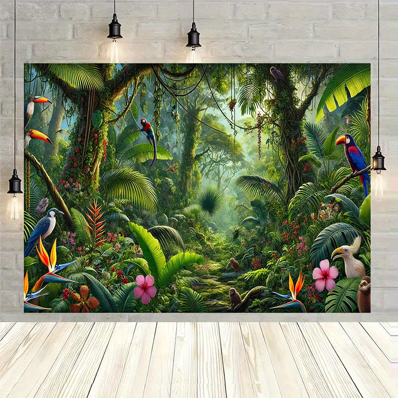 Outdoor Adventure Background - 1pc Jungle Avontuur Achtergrond Banner Achtergrond