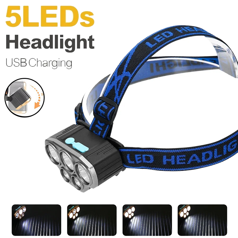 Oplaadbare 5 LED-koplamp Ultra - Headlamp Waterproof Rechargeable recensie en prijs
