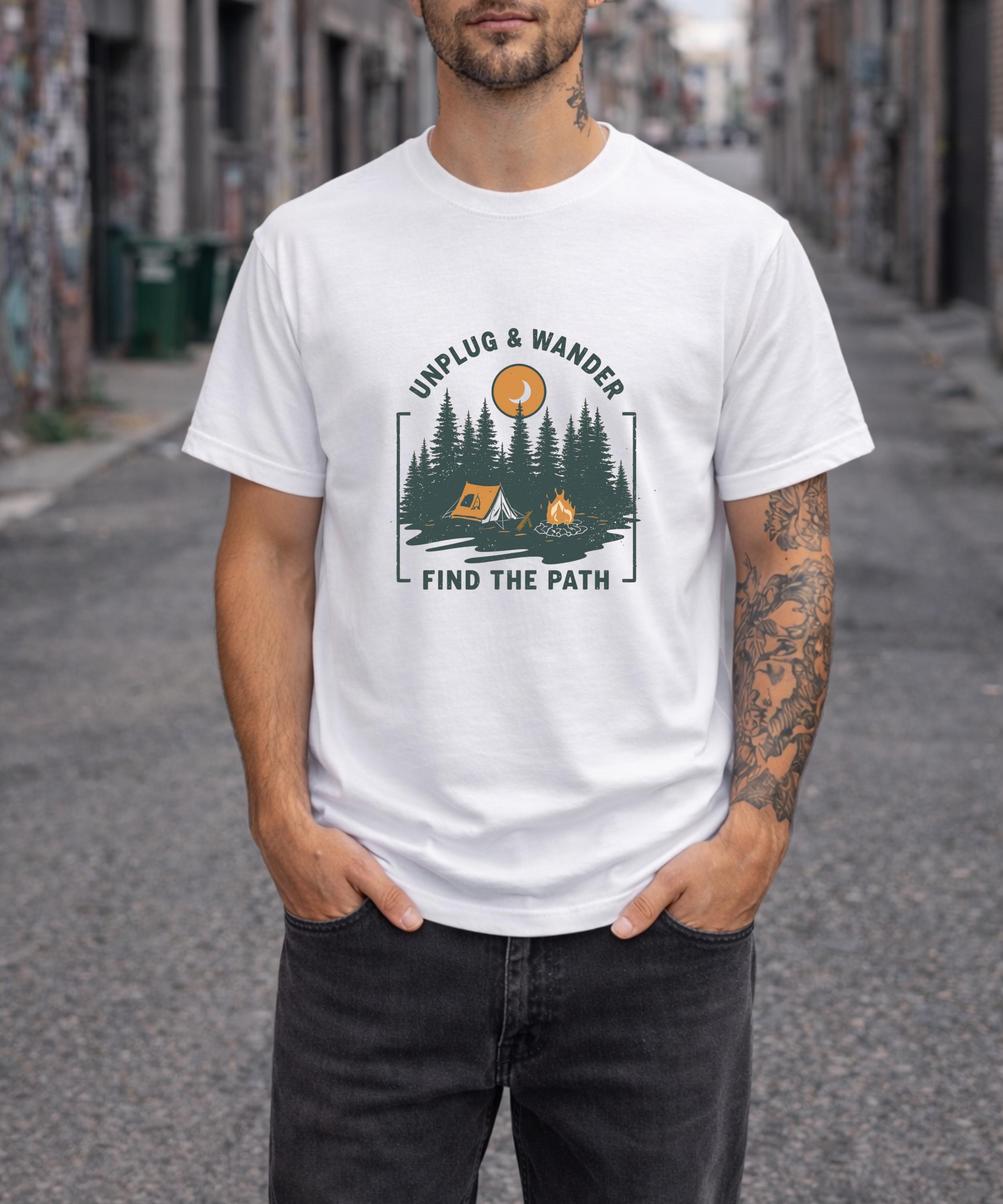Unplug & Wander Shirt, Camping - Outdoor Adventure Club recensie en prijs