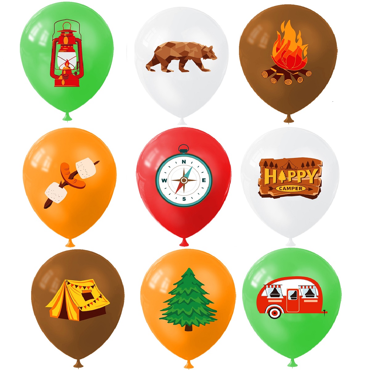 9-delige Happy Camping Ballon, - Outdoor Adventure Kit recensie en prijs