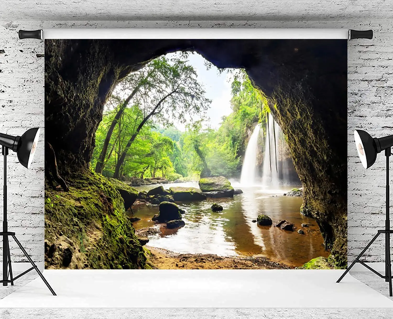 Bos Waterval Berggrot Groene b - Outdoor Adventure Background recensie en prijs